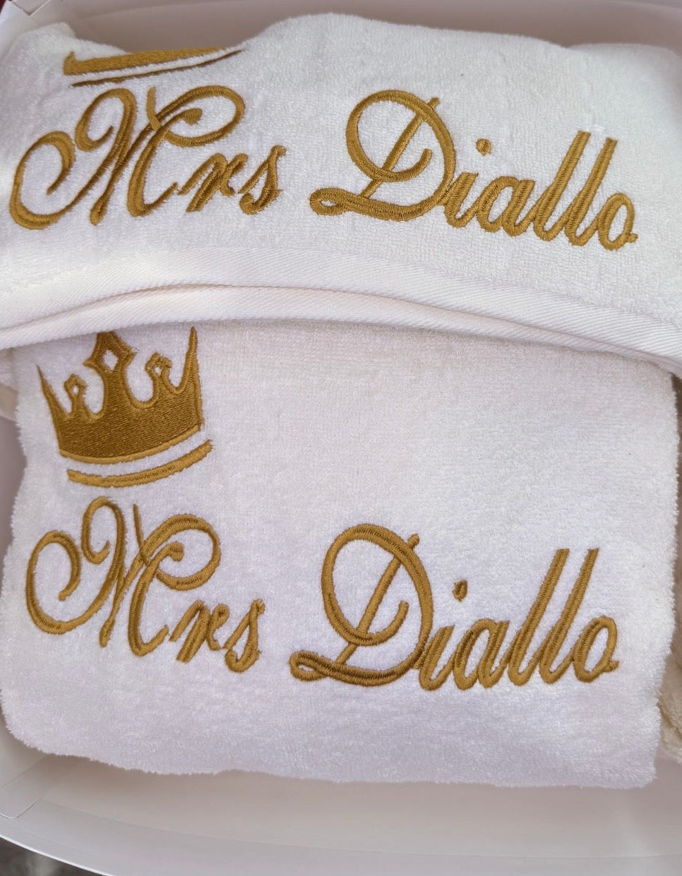 Peignoir serviette mixe Brodé Personnalisé Dakar | Éponge Luxe Prénom Brodé