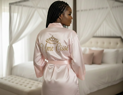 Peignoir rose poudré personalise