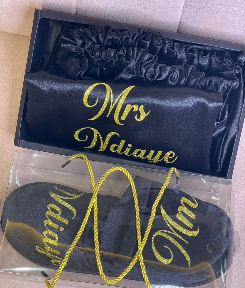 Pantoufle noir personaliser