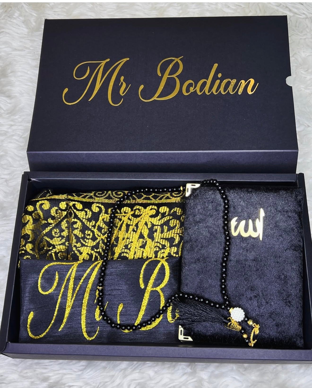 Box prière personnalisées noir
