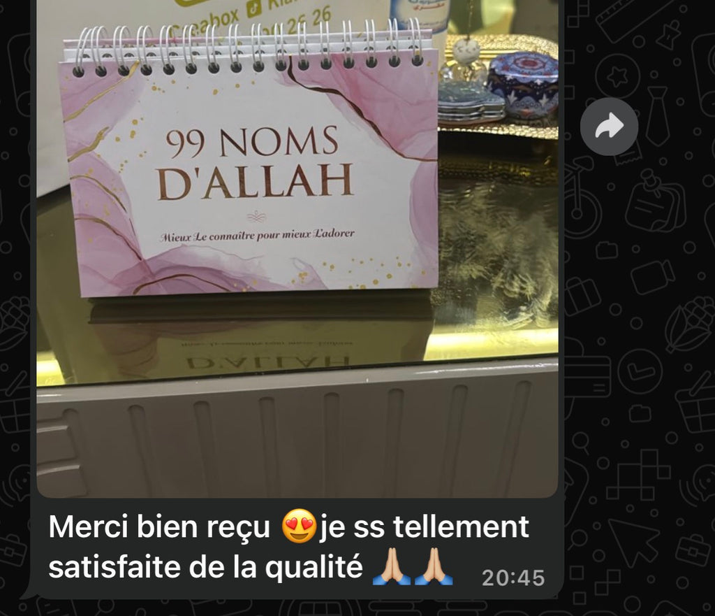 99 Nom d’Allah - calendrier chevalet