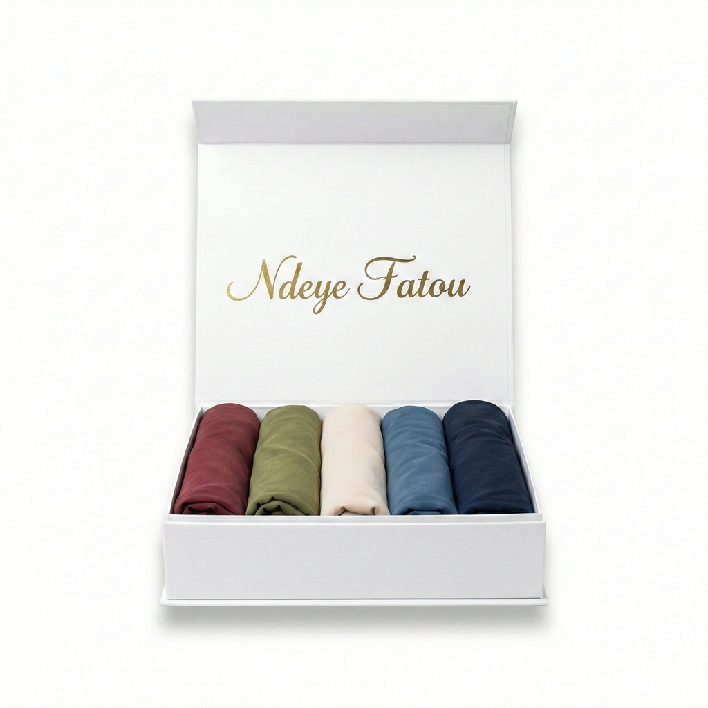 Box Foulard Jersey Personnalisé Dakar | 5 Foulards Premium